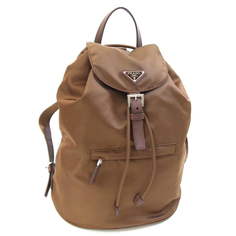 PRADA（プラダ） バックパック BZ0032 ブラウン ナイロン レザー 中古