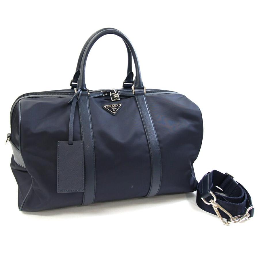 PRADA（プラダ） 2WAYボストンバッグ 2VC014 ネイビー ナイロン レザー