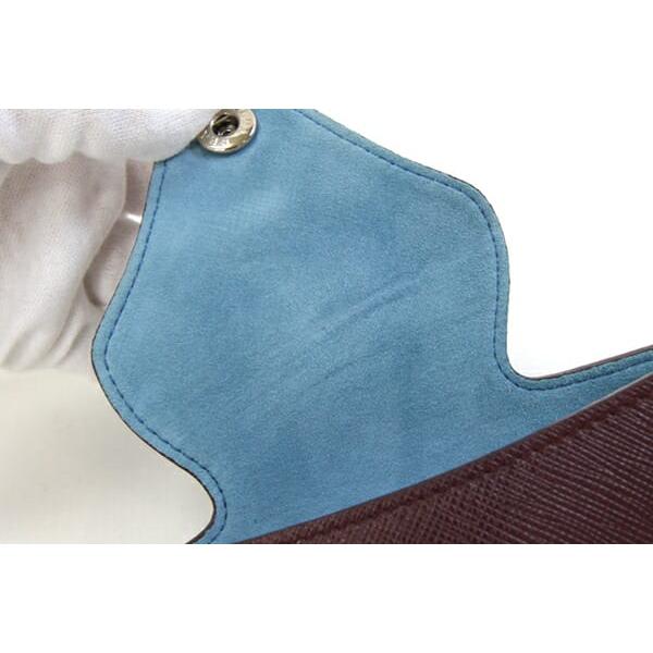 プラダ メガネケース 2RA002 ボルドー ライトブルー レザー 中古