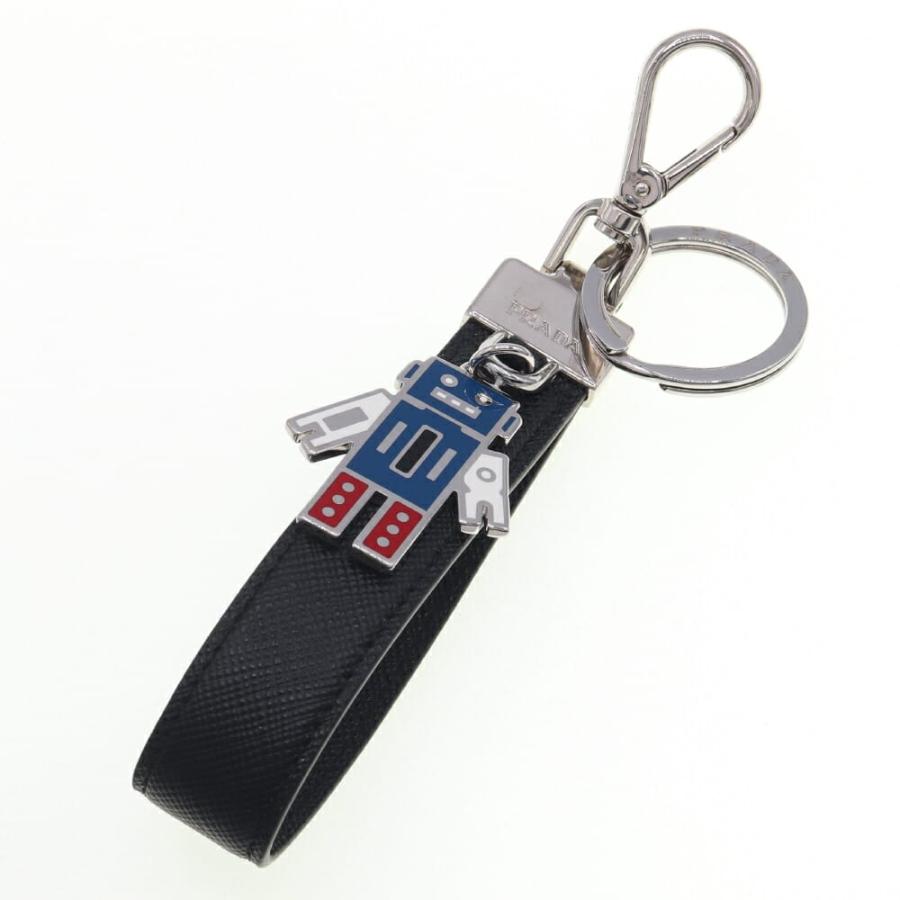 PRADA（プラダ） キーホルダー 2PP040 ブラック レザー 中古