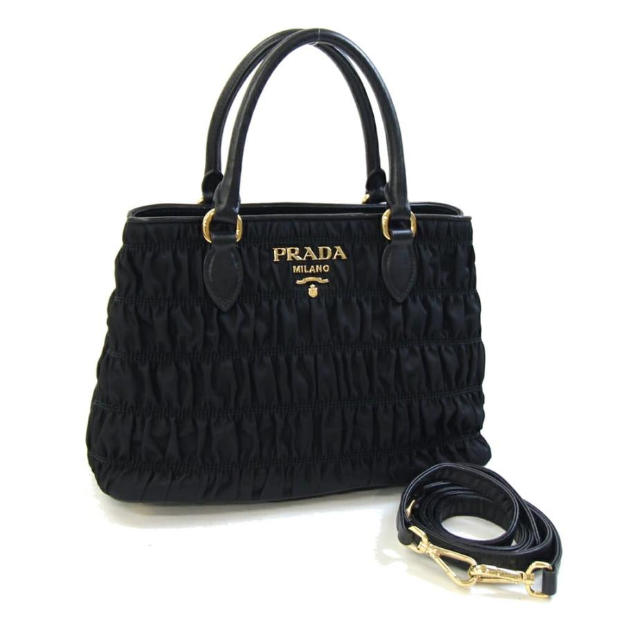 プラダ 2WAYハンドバッグ 1BA173 ブラック PRADA（プラダ） 2WAYハンドバッグ 1BA173 ブラック ナイロン レザー