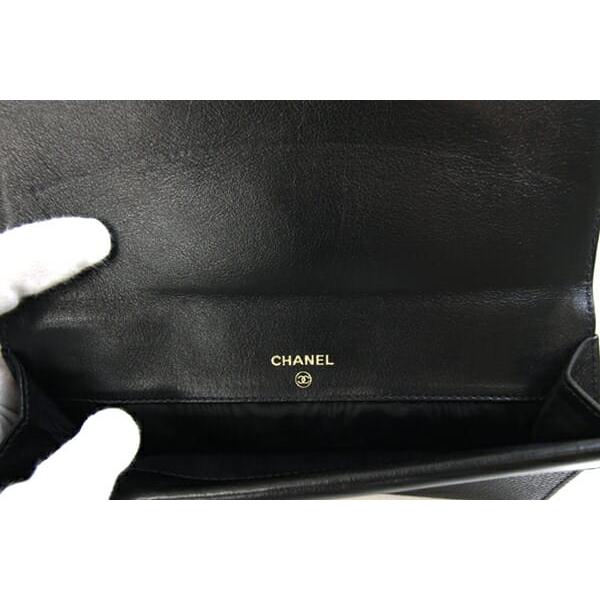 CHANEL（シャネル） 二つ折り長財布 ココマーク ブラック キャビア