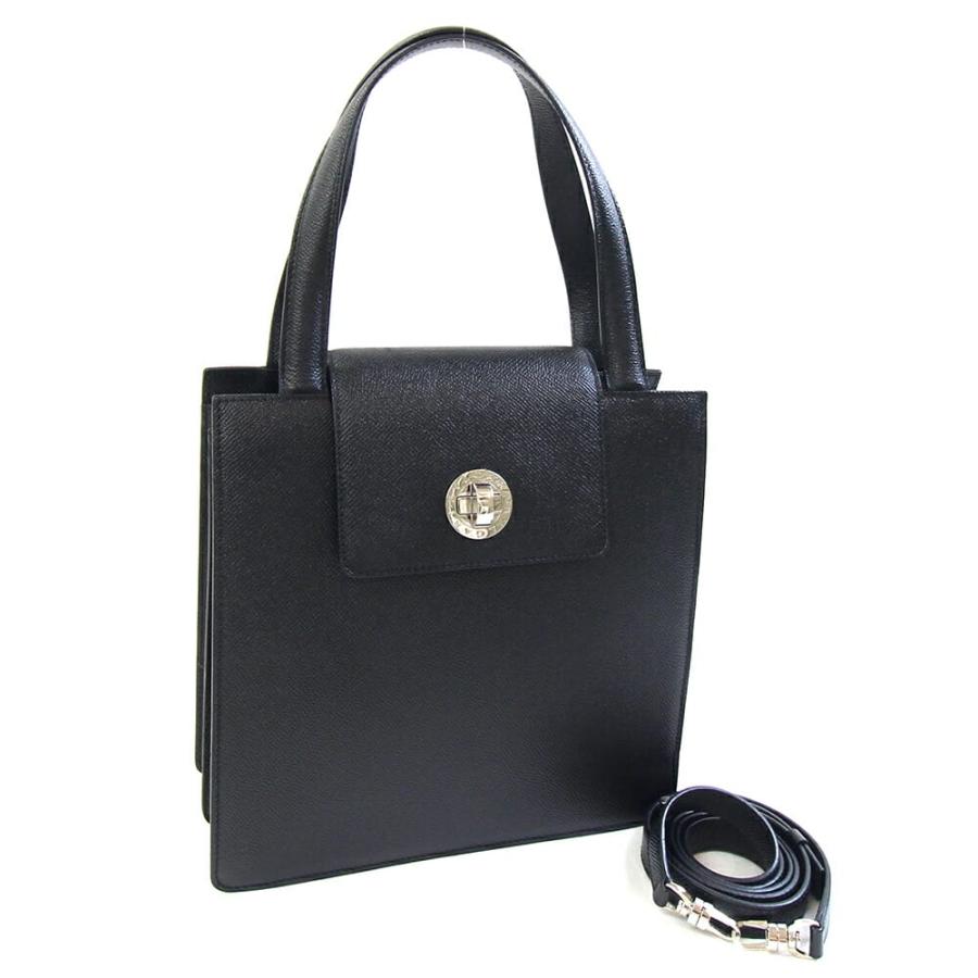 ブルガリ 2WAYハンドバッグ ブルガリブルガリ ブラック レザー 中古