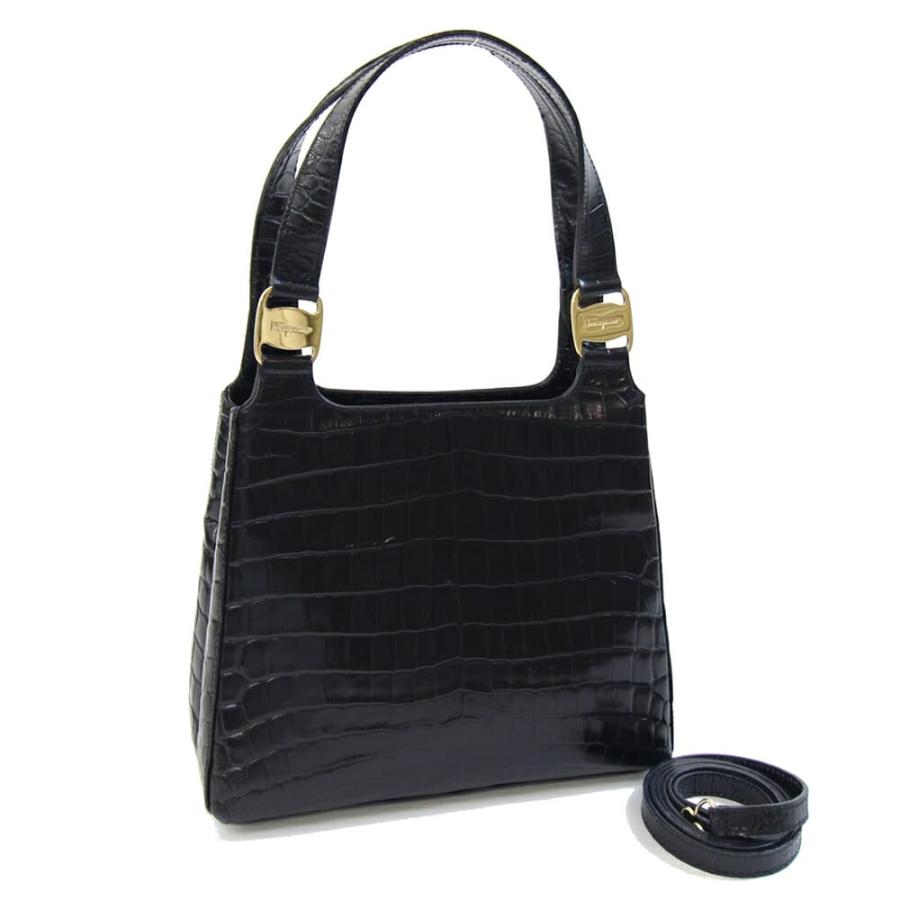 FERRAGAMO（フェラガモ） 2WAYハンドバッグ ヴァラ 217755 クロコ型