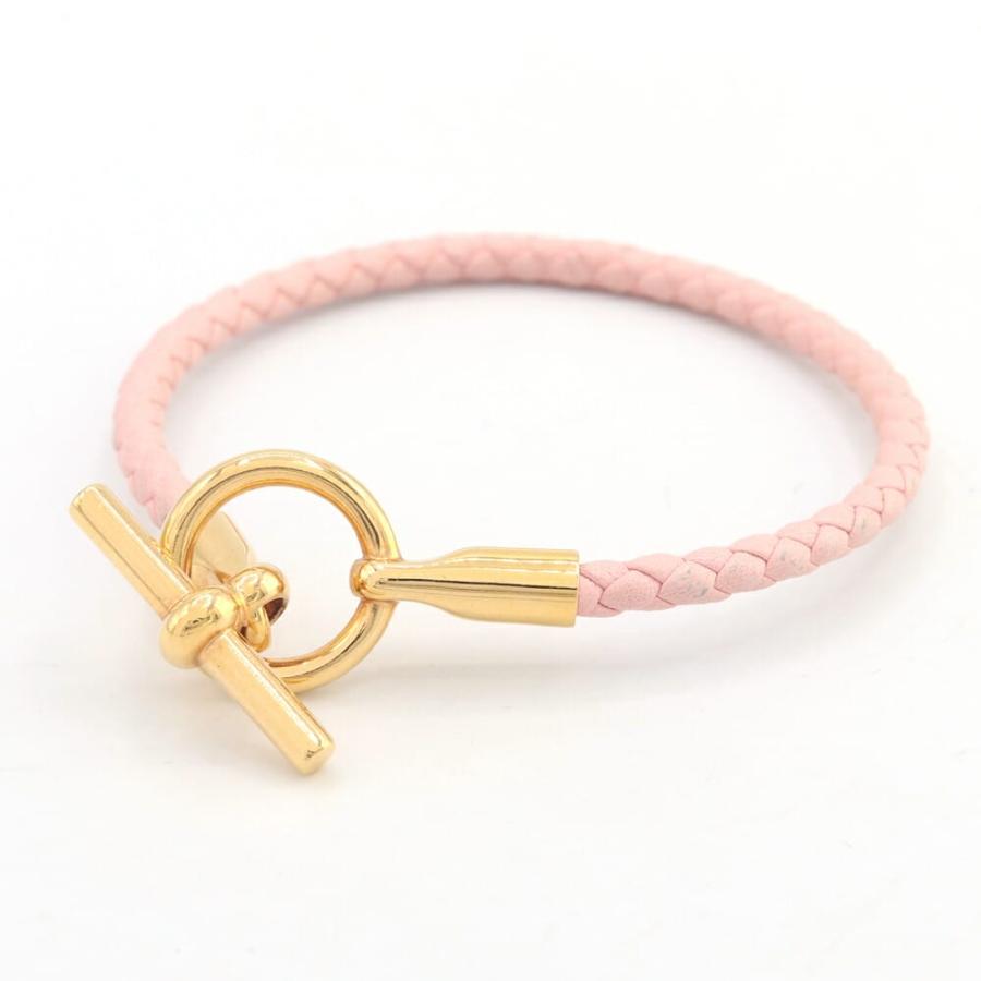 HERMES エルメス グレナン ブレスレット ピンク×ゴールド HERMES（エルメス） ブレスレット グレナン ピンク ゴールド金具