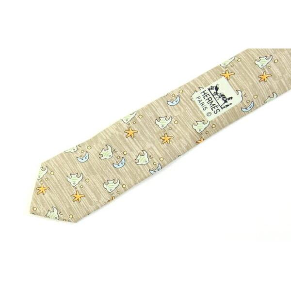 HERMES（エルメス） ネクタイ 7785 FA ベージュ シルク 中古 スーツ