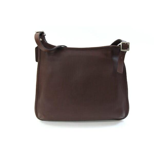 コーチ ショルダーバッグ 9134 ダークブラウン レザー 中古 斜め掛け