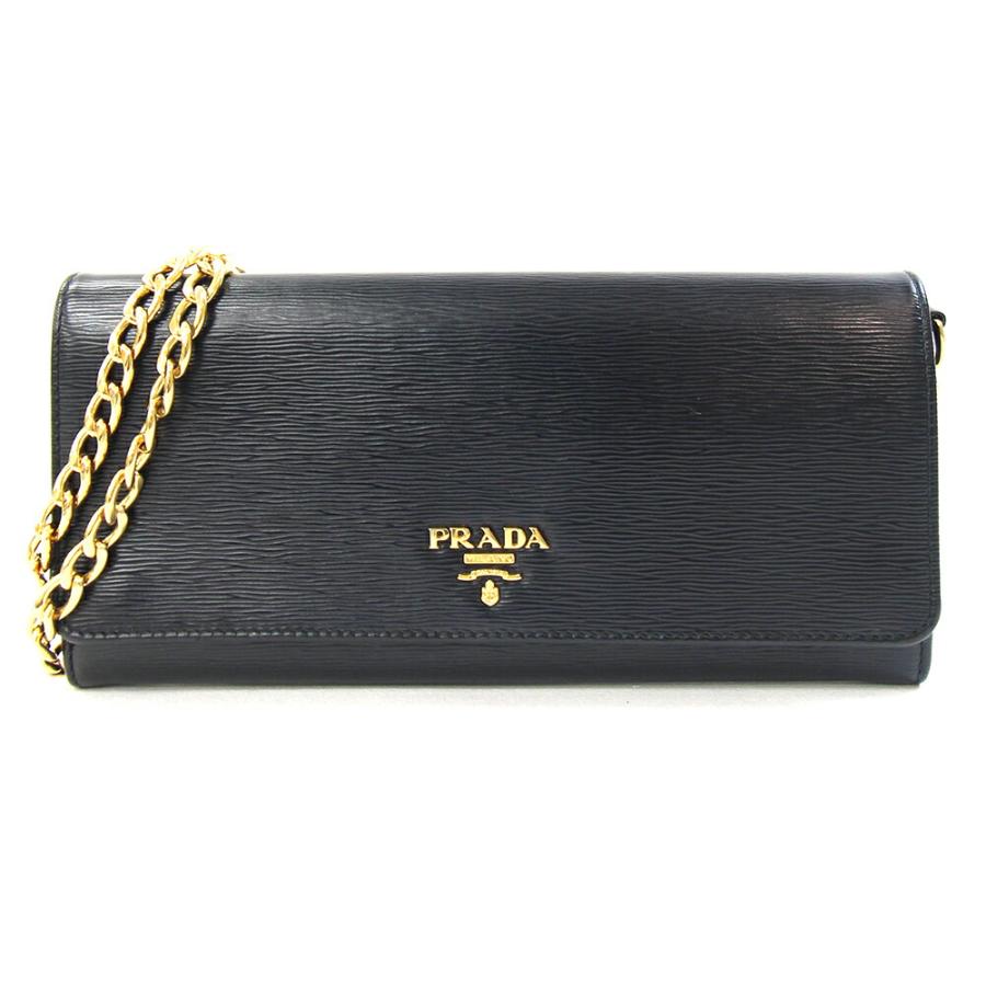 PRADA プラダ ショルダーウォレット ブラック | プラダ PRADA 財布