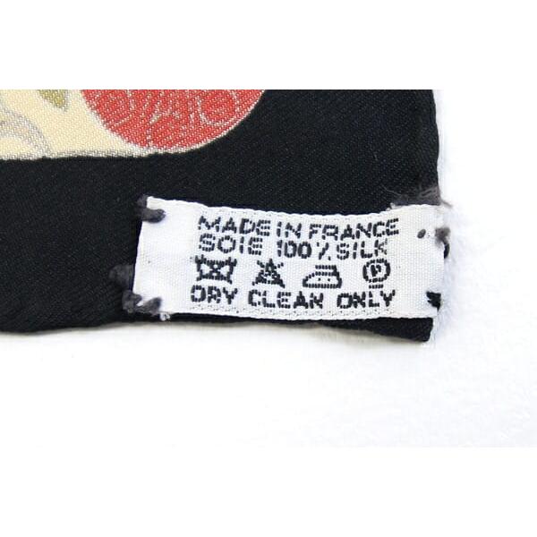 HERMES（エルメス） スカーフ カレ45 TORANA 塔門 ブラック シルク100