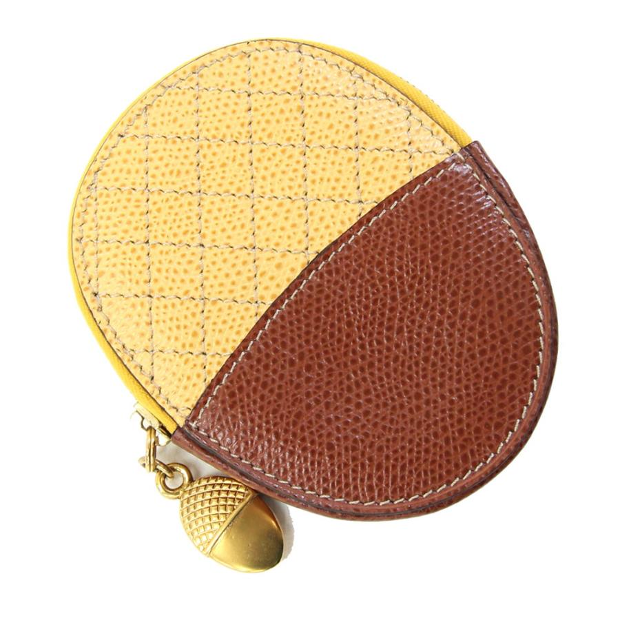 CELINE（セリーヌ） コインケース イエロー ブラウン レザー 中古 小銭 