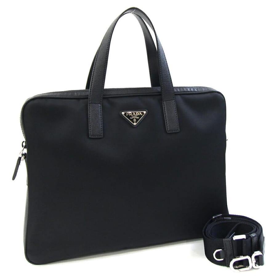 PRADA プラダ　2way ブリーフケース　ナイロン　レザー　ブラック PRADA プラダ ビジネスバッグ ブリーフケース 2way ブラック プラダ