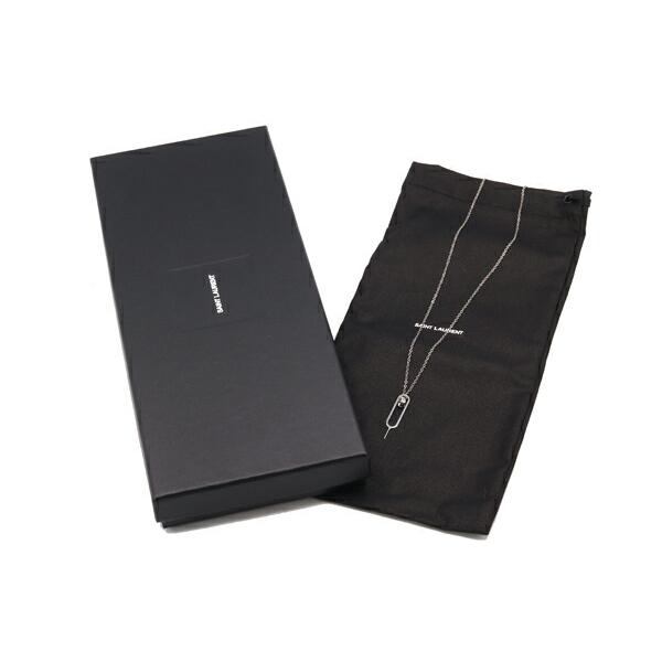 【新品未使用】SAINT LAURENT SIMキー ラインストーン SAINT LAURENT サンローラン ネックレス SIMキー シルバー メタル