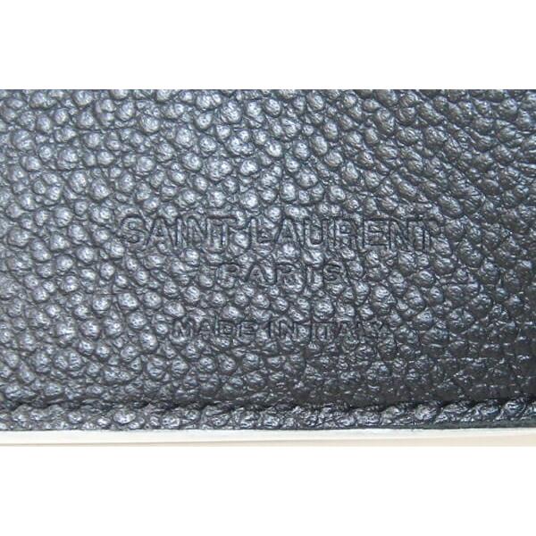 SAINT LAURENT サンローラン 三つ折り財布 459996 ホワイト ブラック