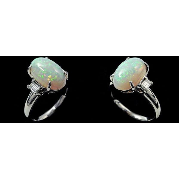 Pt900  オパール ダイヤモンド リング PT Pt900 オパール＆ダイヤモンド デザインリング OP4.82ct D0