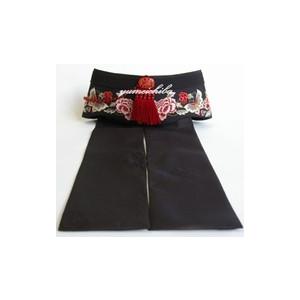 韓国シルク手刺繍牡丹アヤン黒