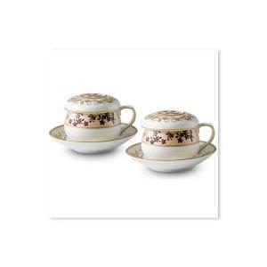 韓国茶器兼コーヒーカップ　　牡丹と蝶　2客8ピース
