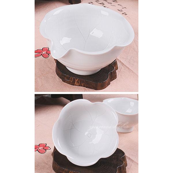 マッコリ器兼茶器白磁蓮セット5客8ピース （5客急須マッコリ器 