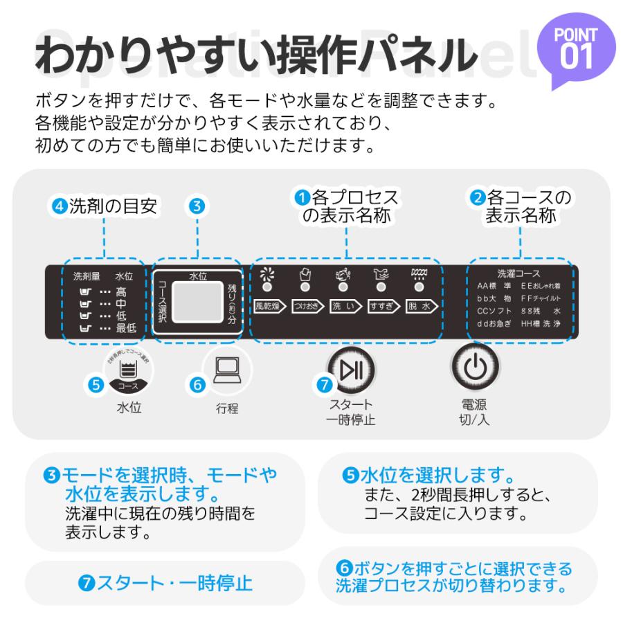 SENTERN 洗濯機 一人暮らし 8kg 家庭用 小型洗濯機 10種類 縦型洗濯機