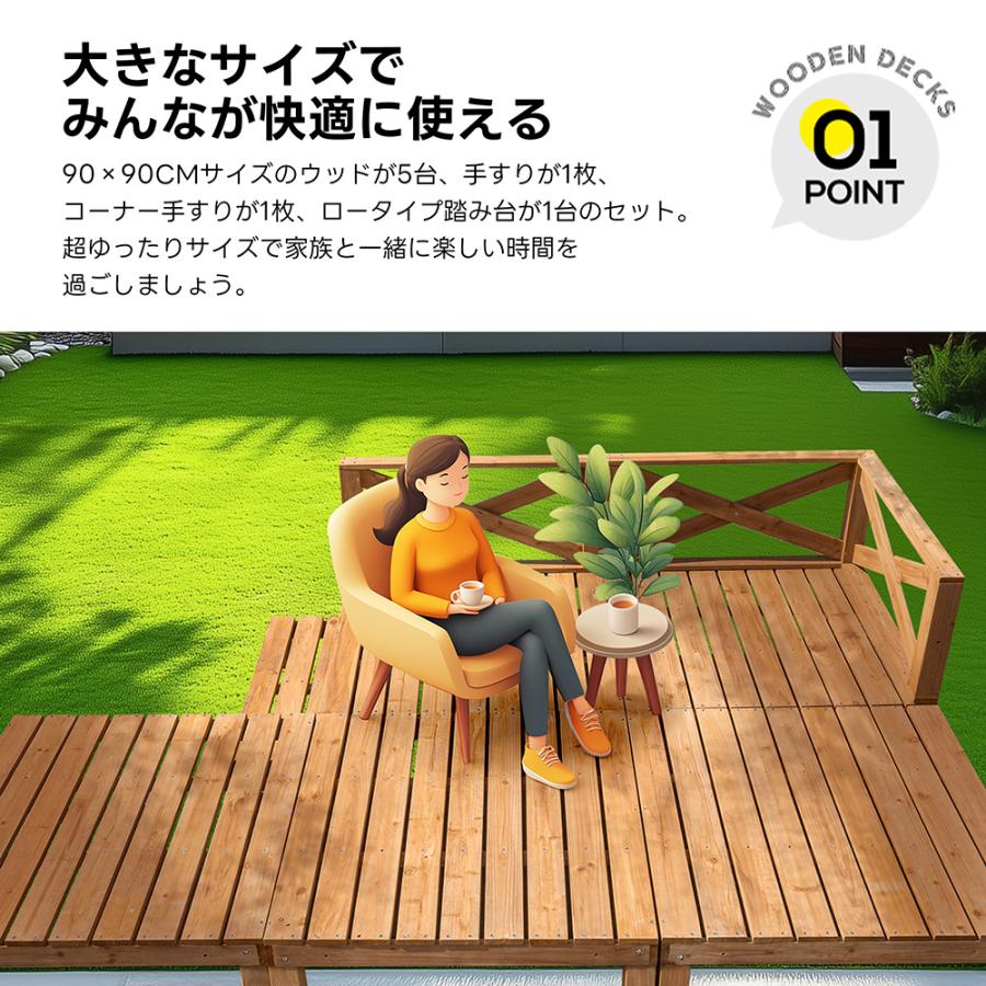 1.23坪 9点セット】ウッドデッキ 天然木 キット 9点セット ウッド