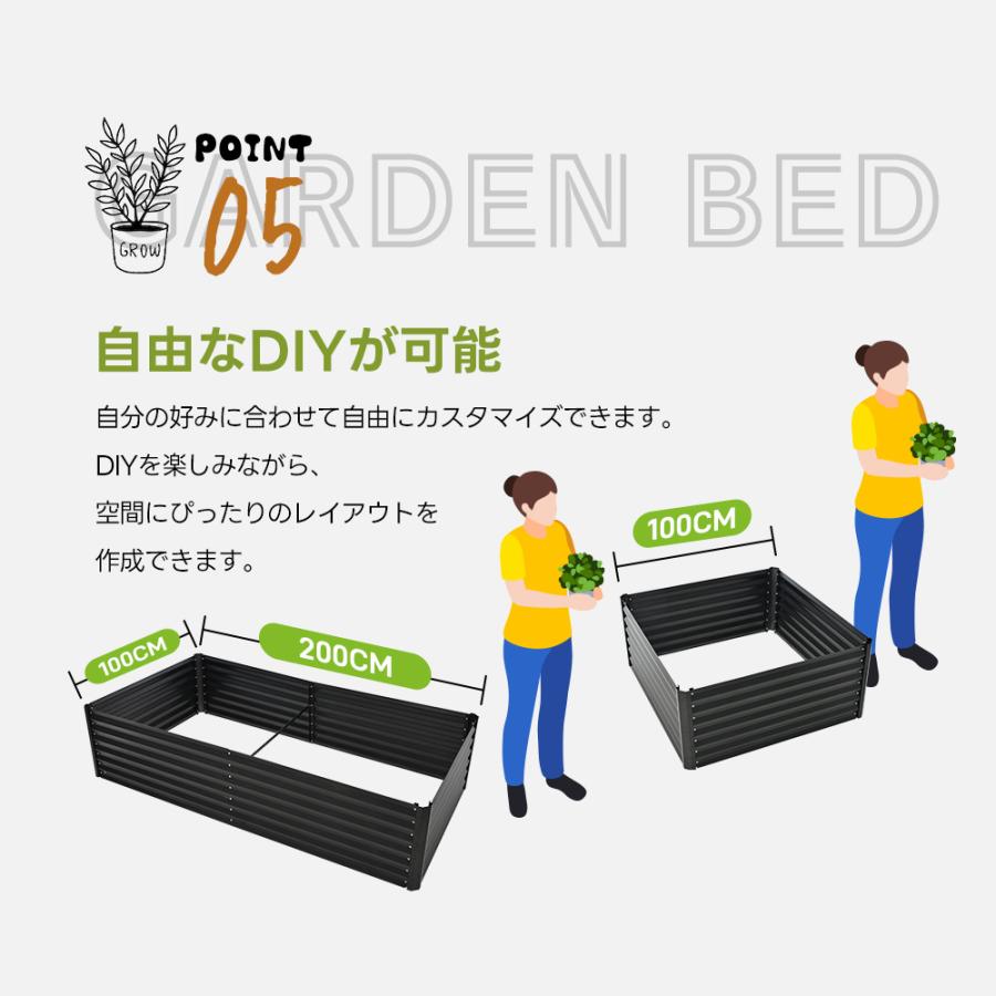 L200×W100×H45cm】レイズドベッド プランター ビニールハウス 腐らない