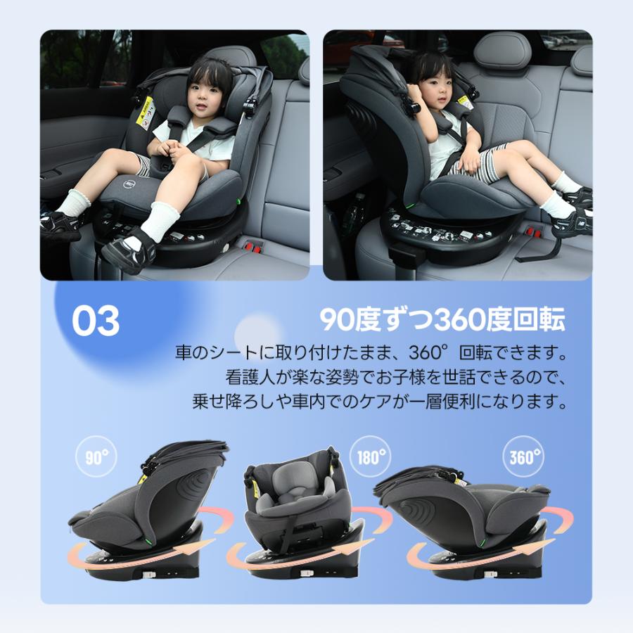 新作低価】チャイルドシート 新安全基準 R129適合 360度回転式 ISOFIX