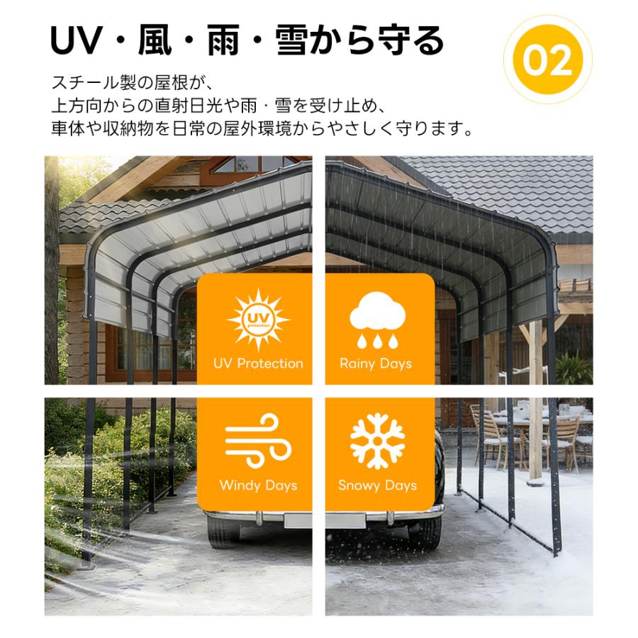 送料込み❣ 新品未使用 ガレージテント 車庫テント カーポート 仮設倉庫 軽自動車 駐車 大型 スチール 1368639 ドア付き】テント 車庫テント ガレージテント UV カーポート 大型 車