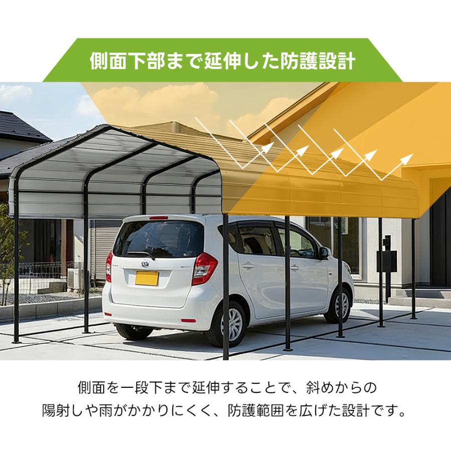 送料込み❣ 新品未使用 ガレージテント 車庫テント カーポート 仮設倉庫 軽自動車 駐車 大型 スチール 1368639 車庫テント ガレージテント 頑丈 車庫 お祭り 倉庫 カーポート 軽