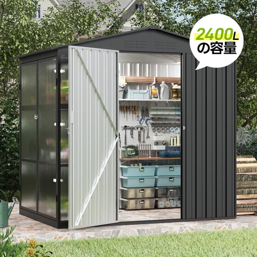 倉庫、物置、温室、ガレージ、引取のみ 一屋両役！温室+物置】物置 温室 アルミ温室 屋外 倉庫 戸外収納庫