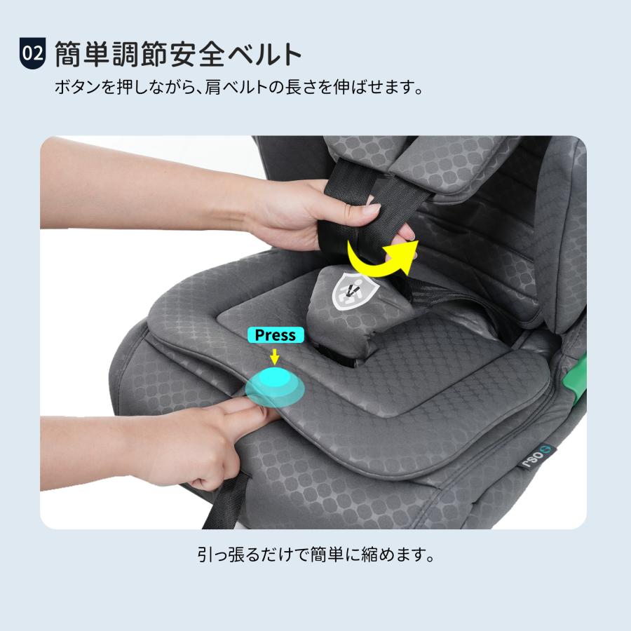 【学童用シート】ジュニアシート チャイルドシート 新基準R129適合 ISOFIX 3歳〜12歳 100〜150cm 洗える ドリンクホルダー付き キッズ 孫 プレゼント ギフトの画像