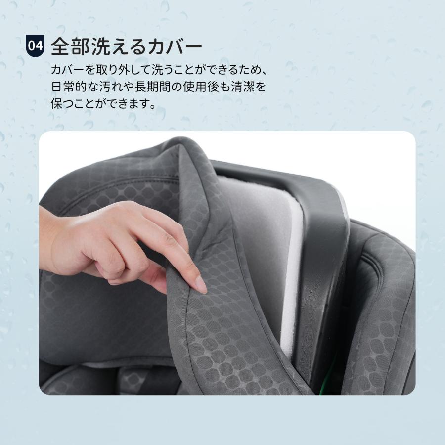 【学童用シート】ジュニアシート チャイルドシート 新基準R129適合 ISOFIX 3歳〜12歳 100〜150cm 洗える ドリンクホルダー付き キッズ 孫 プレゼント ギフトの画像