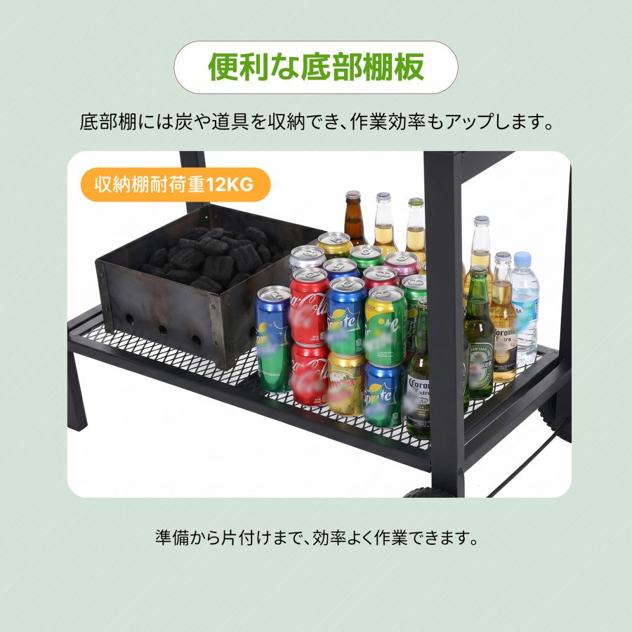 バーベキューコンロ 8-12人用 BBQコンロ 焼き網 温度計 通気口 バレル