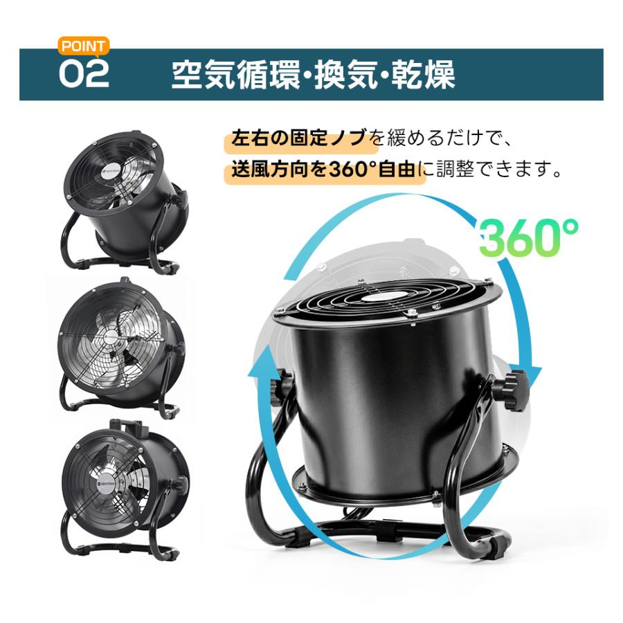 3サイズ【ダクトホース5mセット】送風機 工場扇 アルミ 風量5870m?/h