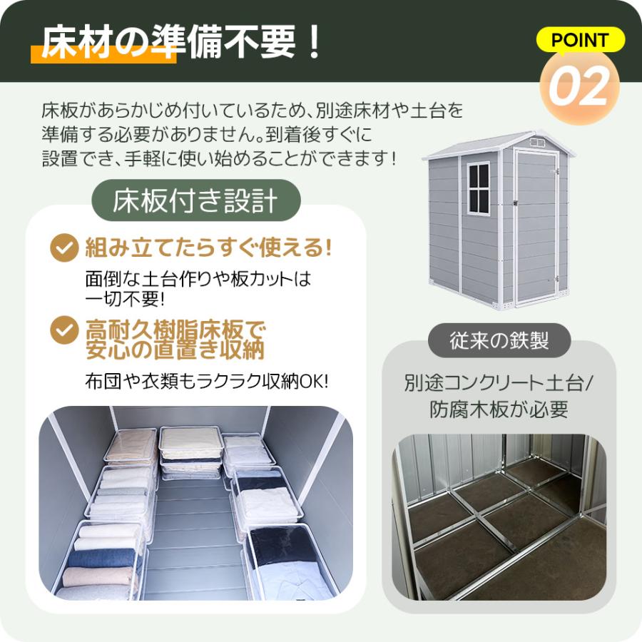 Lサイズ41980円【床付き】2サイズ 大型 物置き 物置 PP樹脂製 窓付き