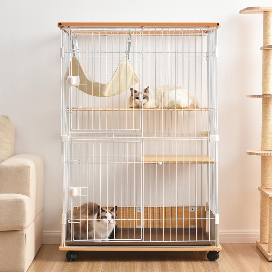 キャットゲージ BTM 猫 ケージ トイレ付 ハンモック付 キャットケージ 2段