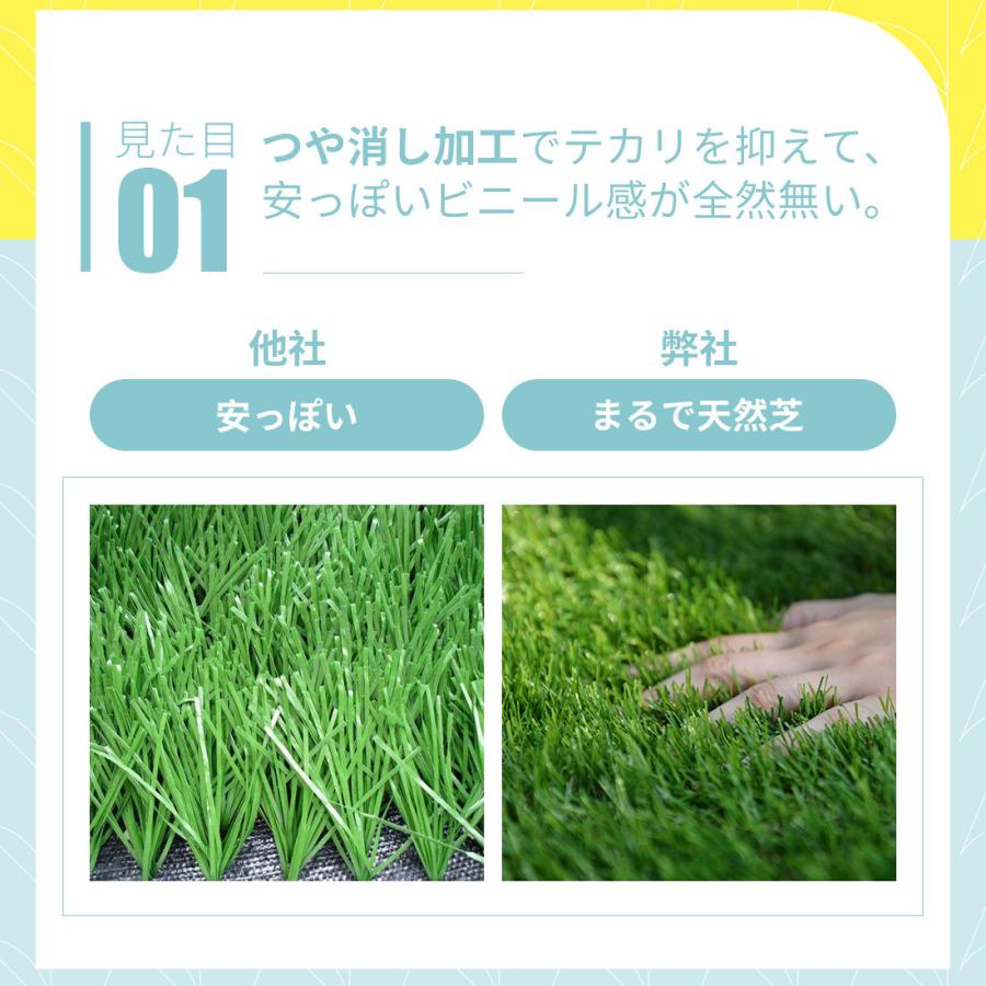 人工芝 ロール 幅2m×長さ10m リアル人工芝 芝丈35mm 庭 ベランダ 整地