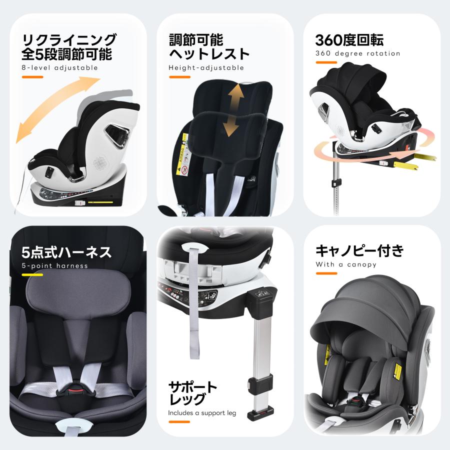 最大3年保障 チャイルドシート 新安全基準 R129適合 新生児 ISOFIX 0歳 