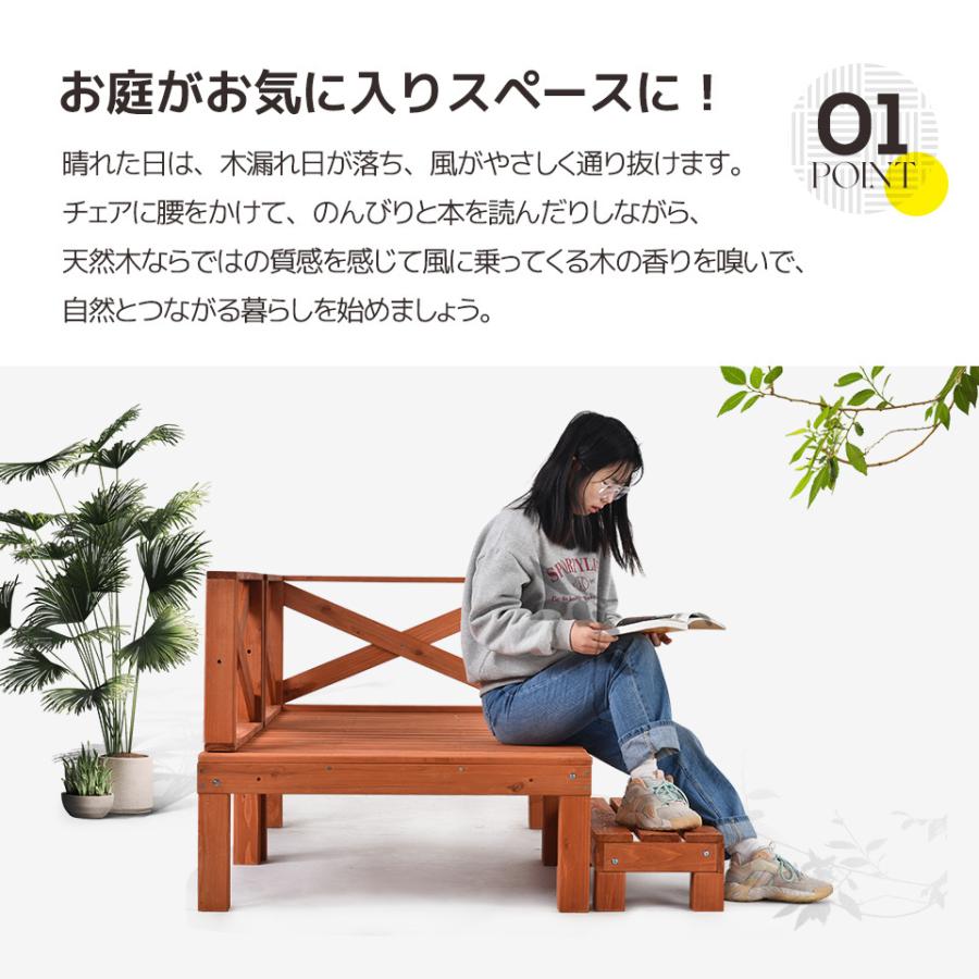 ウッドデッキ 天然木 キット 7点セット 0.5坪 ウッドパネル【レッドブラウ Amazon | ウッドデッキ 7点セット 天然木 ガーデンデッキ 0.75坪
