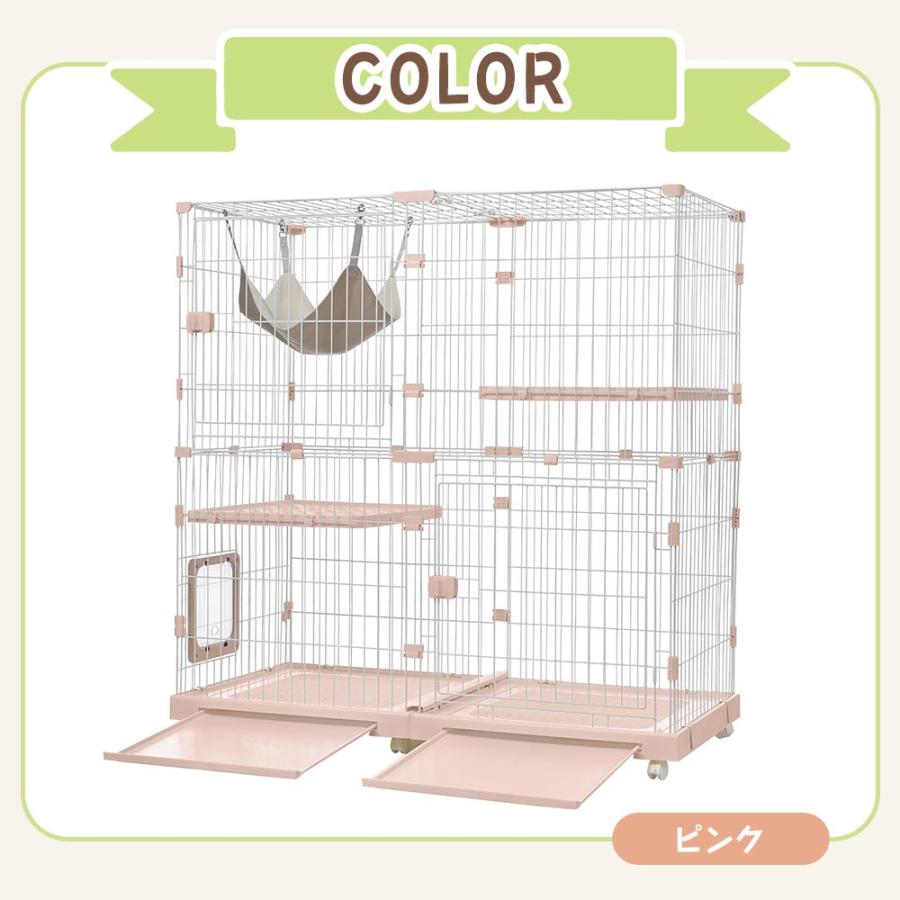 BTM 【掃除しやすいトレー】猫 ケージ キャットケージ 2段 幅広 BTM 【掃除しやすいトレー】猫 ケージ キャットケージ 2段 幅広
