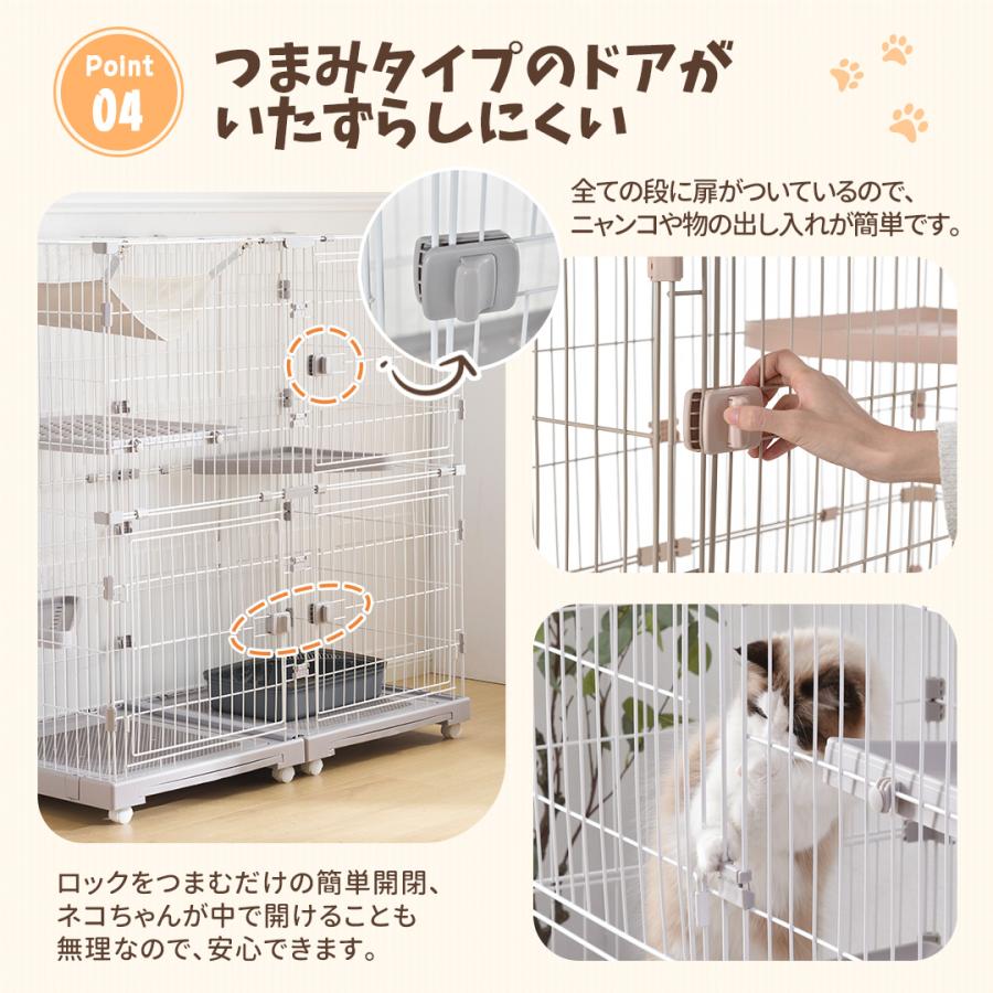 【2月中旬まで限定】引き出し式トレー付きケージ【都内】 BTM 【掃除しやすいトレー】猫 ケージ キャットケージ 2段 幅広設計