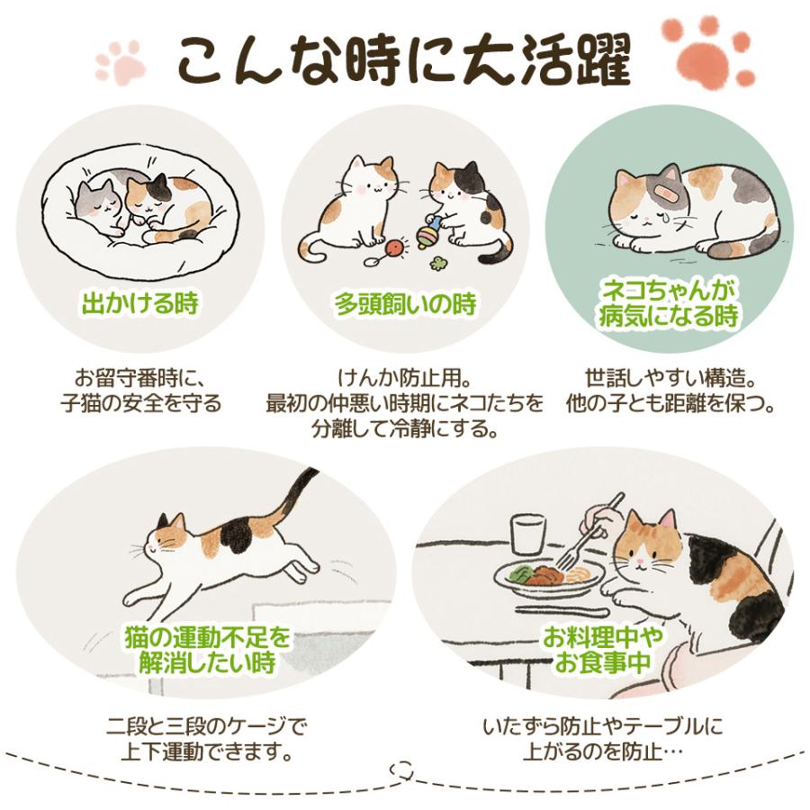 BTM 【新仕様両開きドア登場】猫 ケージ キャットケージ 3段 多頭飼い