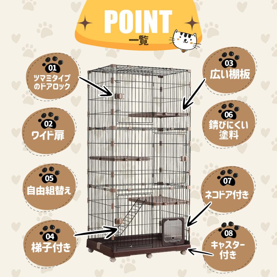 BTM 【猫専用ドア付き 】猫 ケージ キャットケージ 3段 多頭飼い BTM 【猫専用ドア付き 】猫 ケージ キャットケージ 3段 多頭飼い