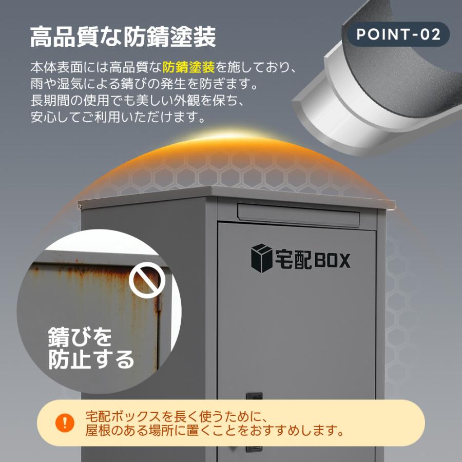宅配ボックス 据置型 大容量 ポスト一体型 投函口3つ屋外一戸建て用【ホワイト】 宅配ボックス 据置型 大容量 ポスト一体型 投函口3つ 複数投函