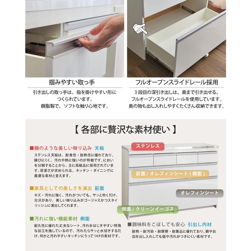 キッチンカウンター ステンレス天板 幅60 幅90 幅120 高さ85 食器棚