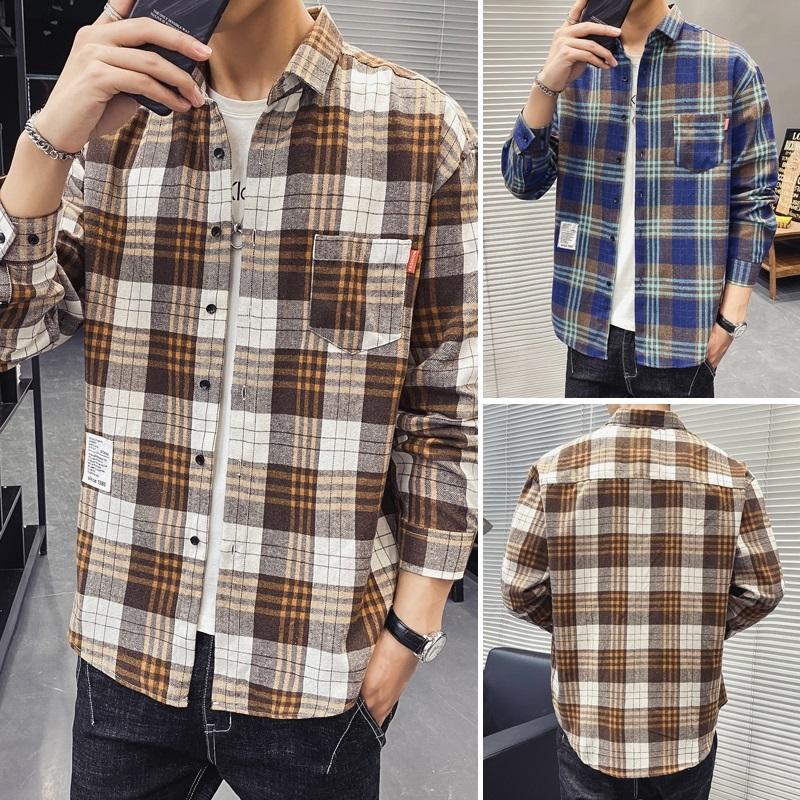 ネルシャツ メンズ 長袖 チェックシャツ シャツ チェック柄 カラー配色 カジュアル 通勤 通学 学生 羽織り かっこいい キレイめ トップス Ccs130 夢価格 通販 Yahoo ショッピング