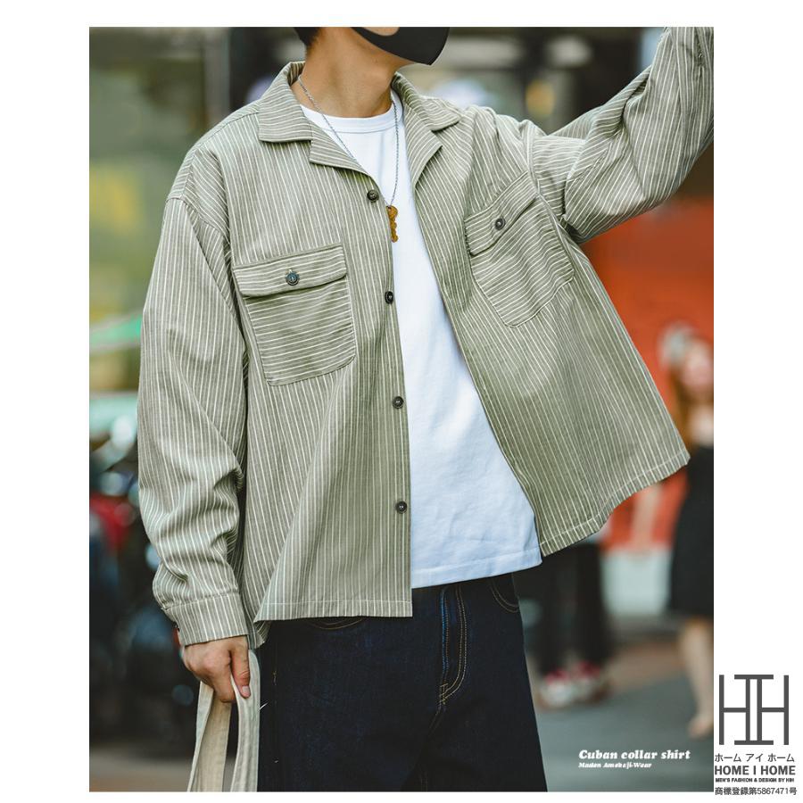 ホームアイホーム キューバシャツ 開襟シャツ メンズ 長袖