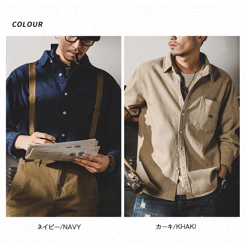 ホームアイホーム ワークシャツ メンズ 長袖 厚手 起毛感 綿 100