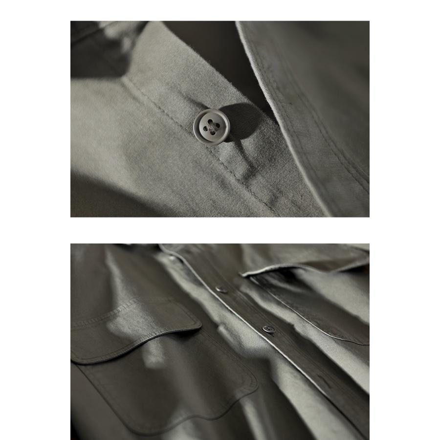 PURADA 比翼シャツジャケット　ベージュ　長袖シャツ　メンズ PURADA 比翼シャツジャケット ベージュ 長袖シャツ メンズ