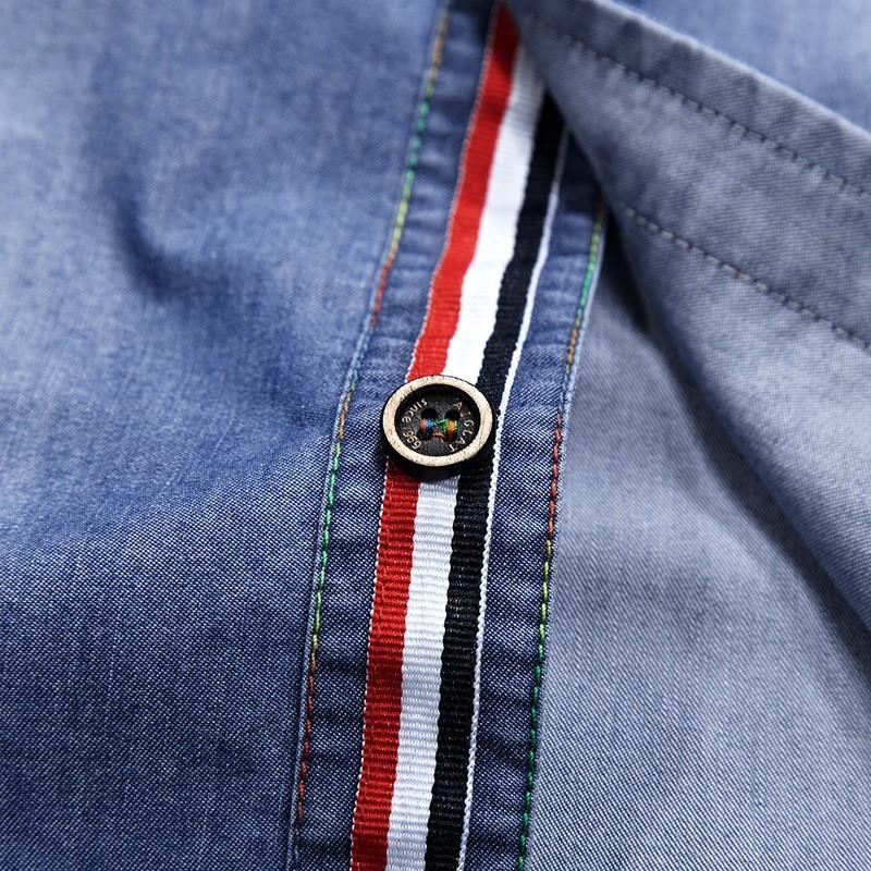 スリム デニムシャツ 半袖シャツ ノーアイロン メンズ 無地 カジュアルシャツ Dcs1709 夢価格 通販 Yahoo ショッピング