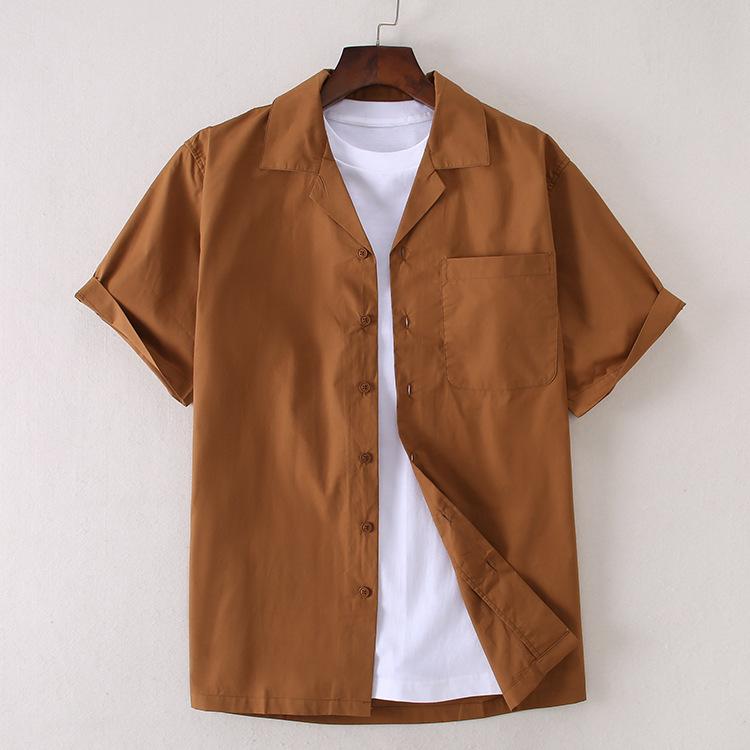 往復送料無料 開襟シャツ メンズ 半袖 ワークシャツ 羽織り シンプル 無地 オーバーサイズ リラックス オープンカラーシャツ 快適 速乾 夏