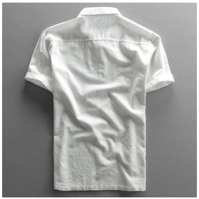 シャツ メンズ メンズシャツ 半袖シャツ メンズ リネンシャツ メンズ 白シャツ リネンシャツ メンズ ヘンリーネック カジュアルシャツ カットソー｜yumekakaku｜08